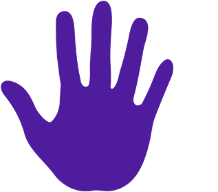 Hand spread palm facing